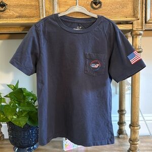 Boys Vineyard Vines Patriotic T-shirt in Vintage Blue - Size 6